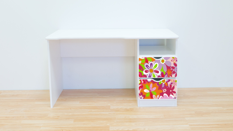 Becks písací stolík pravý Kvety ori